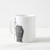 Cool Skeleton met doodskist Koffiemok (Voorkant links)