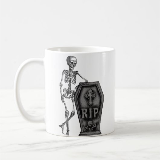Cool Skeleton met doodskist Koffiemok (Links)