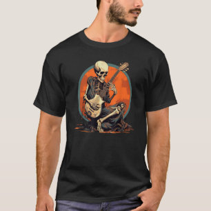 Cool Skeleton met Gitaar voor Rock Roll & Musicus T-shirt