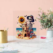 Cool Skeleton op het strand Acryl Bord (Huwelijk)