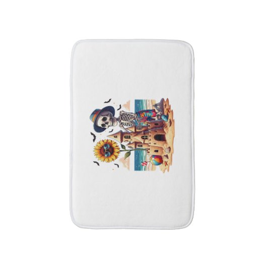 Cool Skeleton op het strand Badmat (Voorkant Verticaal)