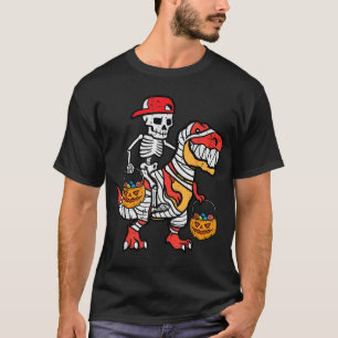 Cool Skeleton Pet Dino Mummy Toddler Boy Halloween T-shirt