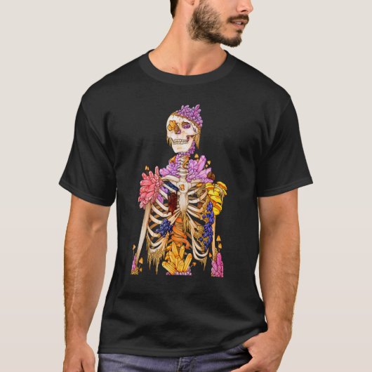 Cool Skeleton Plant Natuur Crystal paddenstoel Got T-shirt (Voorkant)