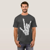 Cool Skeleton Rock Handconcert Punk Rock Spooky M T-shirt (Voorkant volledig)