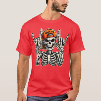 Cool Skeleton Rocker Skater Pet Halloween Punk Roc T-shirt