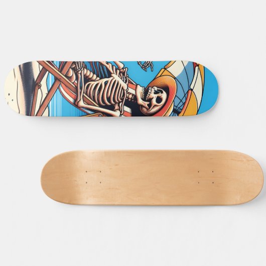 Cool Skeleton Summer Persoonlijk Skateboard (Horizontaal)