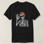 Cool Skeleton with Orange Cap | Hip-Hop Halloween  T-shirt (Design voorkant)