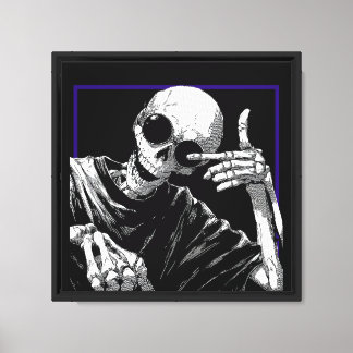 Cool Skeleton - Zonnebril en een glimlach Canvas Afdruk
