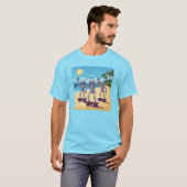 Cool Skeletons At The Beach Design T-shirt (Voorkant volledig)
