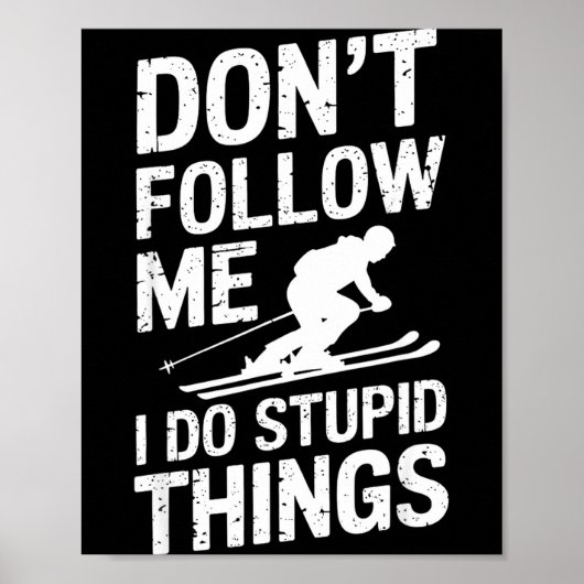 Cool ski freestyle grappige uitspraak wintersport poster (Voorkant)