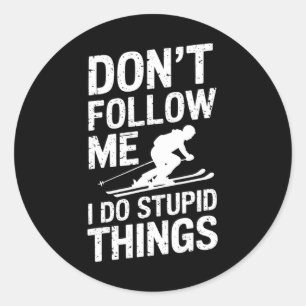 Cool Ski Freestyle Grappige Winter Sporten Skie Ronde Sticker