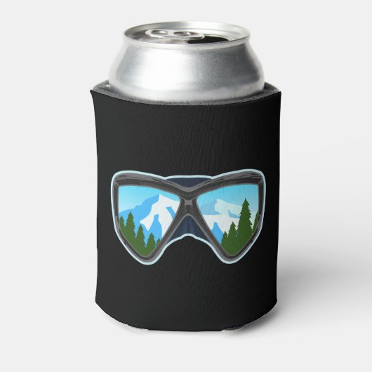 Cool Ski Goggles Skiing Player Snowboarding Sports Blikjeskoeler (Blikje Achterkant)