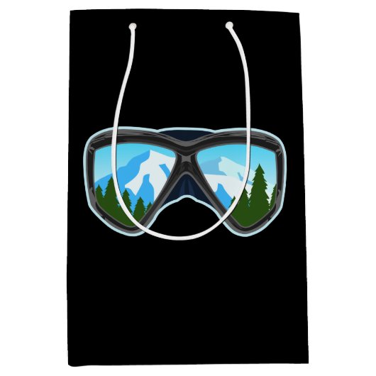 Cool Ski Goggles Skiing Player Snowboarding Sports Medium Cadeauzakje (Voorkant)