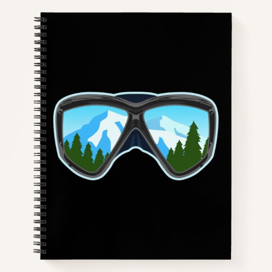 Cool Ski Goggles Skiing Player Snowboarding Sports Notitieboek (Voorkant)