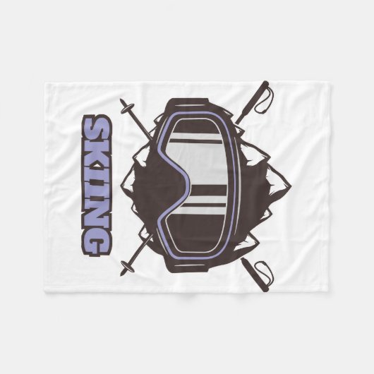 Cool Ski Helmet Fleece Deken (Voorkant (Horizontaal))