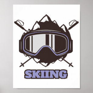 Cool Ski Helmet Poster