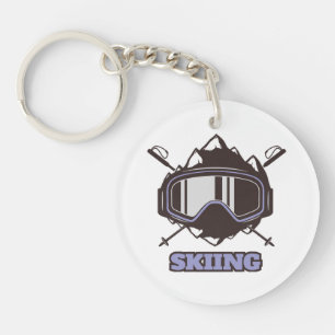 Cool Ski Helmet Sleutelhanger