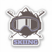 Cool Ski Helmet Sticker (Voorkant)