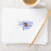 Cool Ski Jumping Pig Winter Holiday Gift Labels (Insitu)