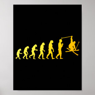 Cool ski-kunst voor mannen vrouwen skiën themed sk poster