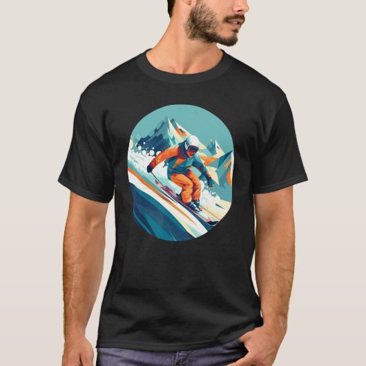 Cool Ski Sport in Winter for Cool Snow Slope T-shirt (Voorkant)