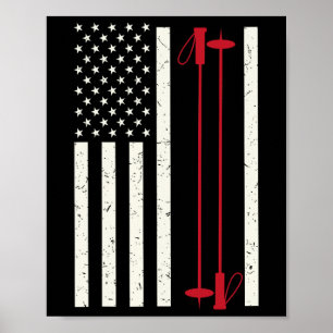 Cool skiën kunst voor mannen vrouwen skiën thema s poster