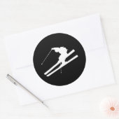 Cool skiën ronde sticker (Envelop)