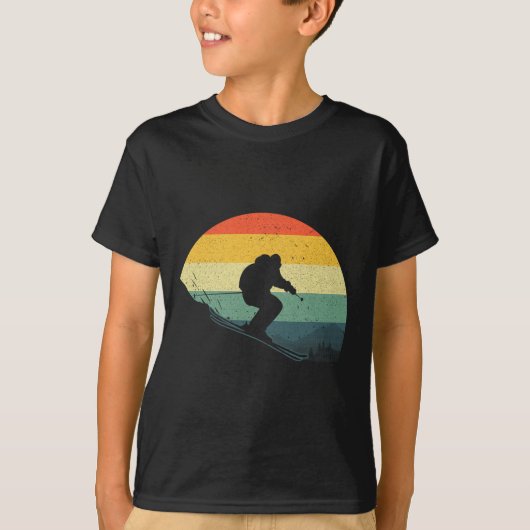 Cool skiën voor mannen vrouwen Retro skiën sneeuws T-shirt (Voorkant)