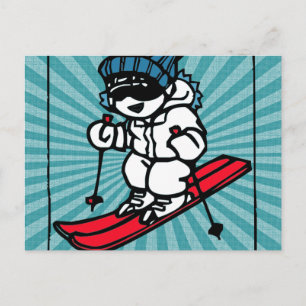 Cool Skier   skiverliefing   Skigift  voor skier Briefkaart