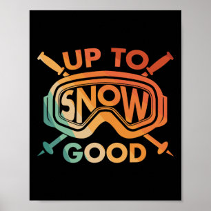 Cool skiontwerp voor mannen vrouwen skiër sneeuw S Poster