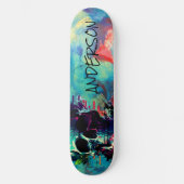 Cool Skull Blue gepersonaliseerd Persoonlijk Skateboard (Voorkant)
