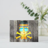 Cool Skull-bril pet grijs achtergrondeffect Briefkaart (Staand voorkant)