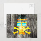 Cool Skull-bril pet grijs achtergrondeffect Briefkaart (Voorkant / Achterkant)
