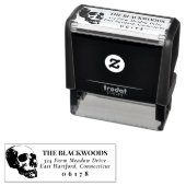 Cool Skull Gothic Halloween naam en retouradres Zelfinktende Stempel (In situ)