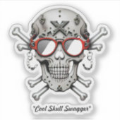 "Cool Skull Swagger" Sticker (Voorkant)