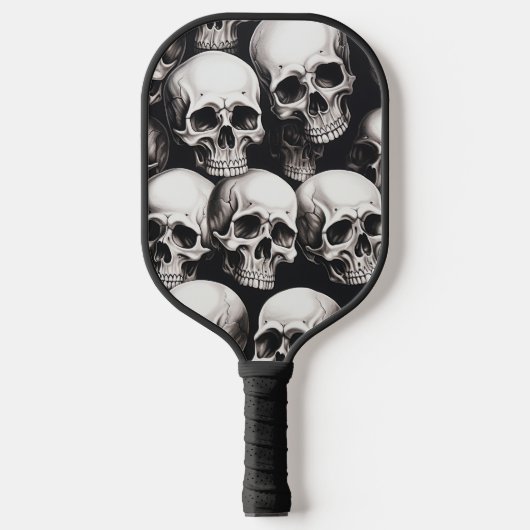 Cool Skull Zwart-wit ontwerp Pickleball Paddle (Voorkant)