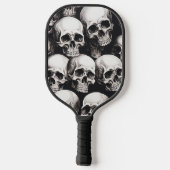 Cool Skull Zwart-wit ontwerp Pickleball Paddle (Achterkant)