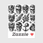 Cool Skulls iPhone Stickers voor de achterkant van (Vel)