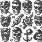 Cool Skulls iPhone Stickers voor de achterkant van (Voorkant)