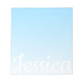 Cool  Sky Blue Ombre & Your Script Notitieblok (Voorkant)