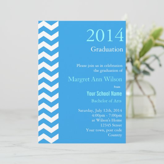 Cool sky blue Summer graduparty Kaart (Staand voorkant)