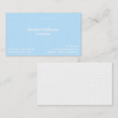 Cool Sky Blue Trendy Chic Checkered Lines Modern Visitekaartje (Voorkant / Achterkant)