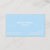 Cool Sky Blue Trendy Chic Checkered Lines Modern Visitekaartje (Voorkant)