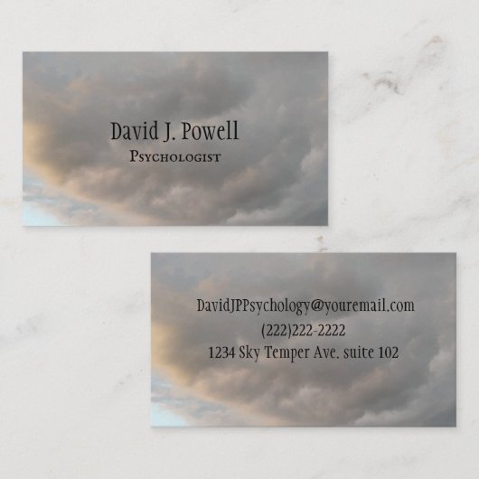 Cool Sky Clouds Background Psycholoog Visitekaartje (Voorkant / Achterkant)