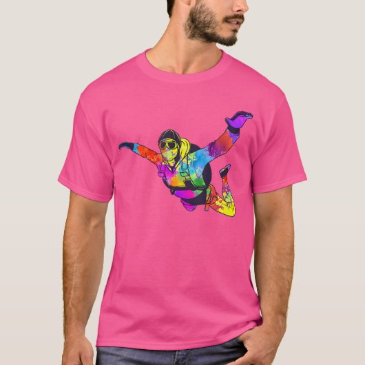 Cool Skydiving Art voor indoor skydive T-shirt (Voorkant)