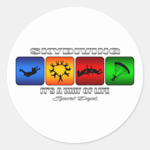 Cool Skydiving is een manier van leven Ronde Sticker