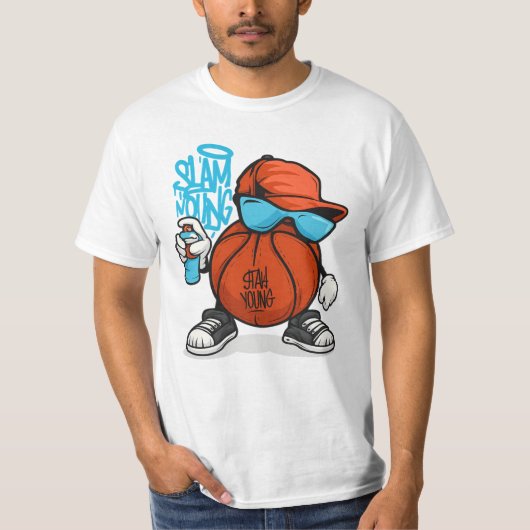 Cool Slam Dunk Basketball Graffiti Cartoon T-shirt (Voorkant)
