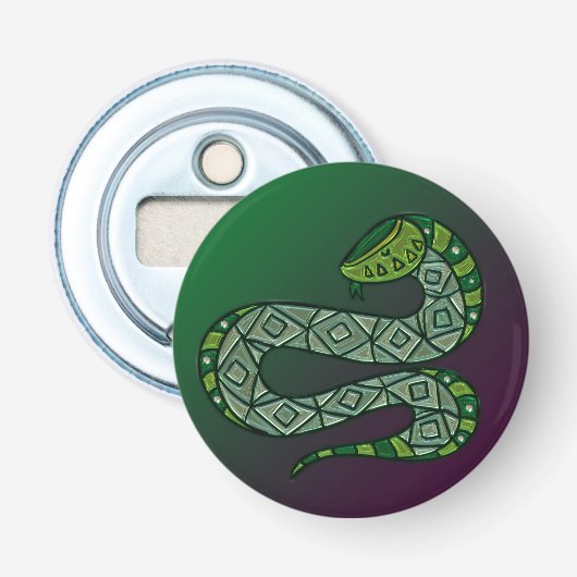 Cool slang metallized tribale kunst button flesopener (Voorkant)