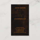 Cool Slank Bruin Faux Lederen Monogram Accountant Visitekaartje (Achterkant)