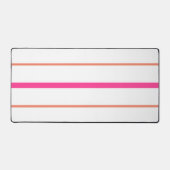 Cool Slank Roze Sinaasappel Racing Stripes op Wit Bureaumat (Voorkant)